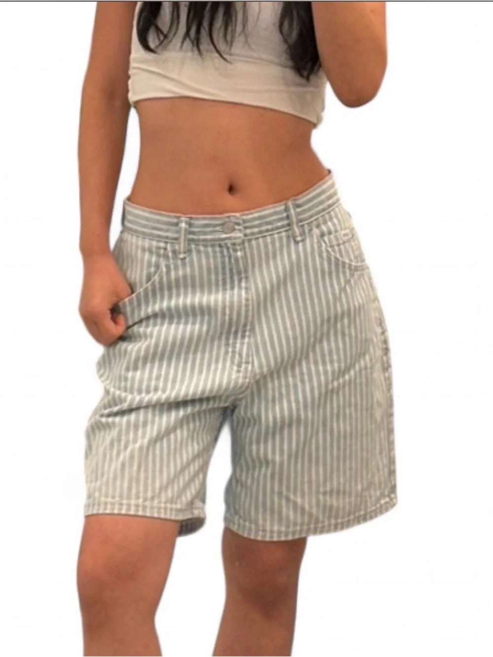 Vintage Lee Striped High-Rise Relaxed Fit Women’s Shorts Size 27